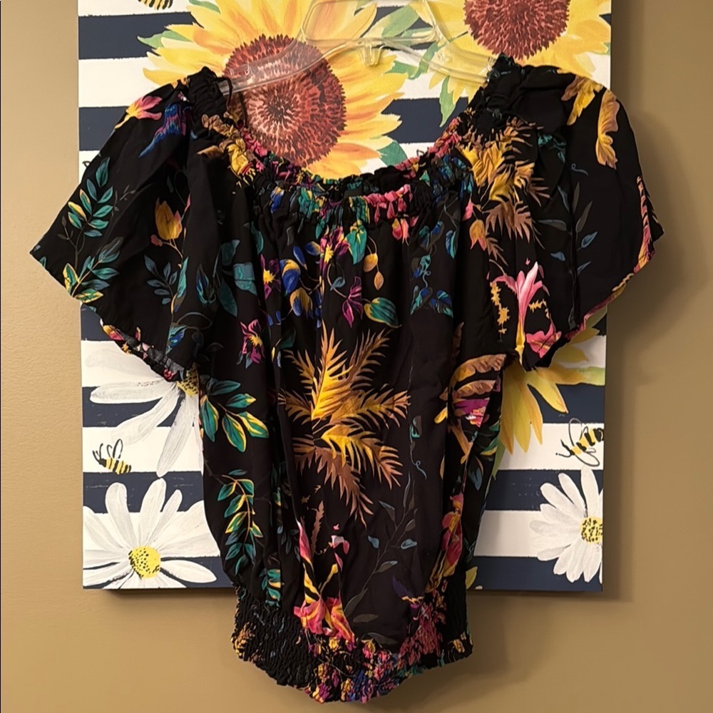 Floral Cynthia Rowley Black Women's Top S